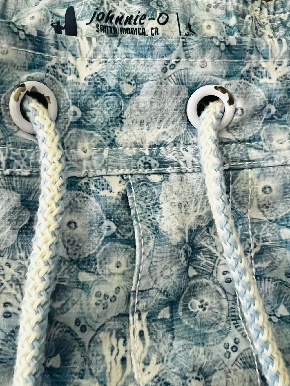 Johnnie-O 7” Half Elastic Galley/Gulf Blue  Swim Trunks L
